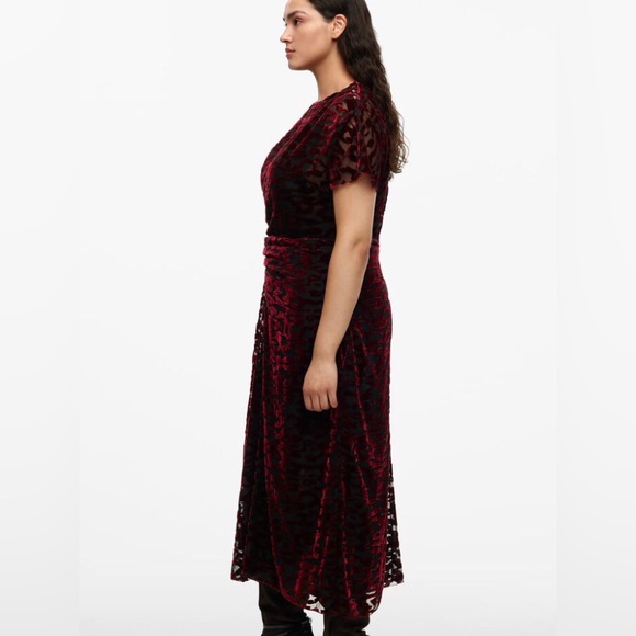 ZARA Velvet Silk Draped Long Dress Limited Edition - Picture 4 of 15